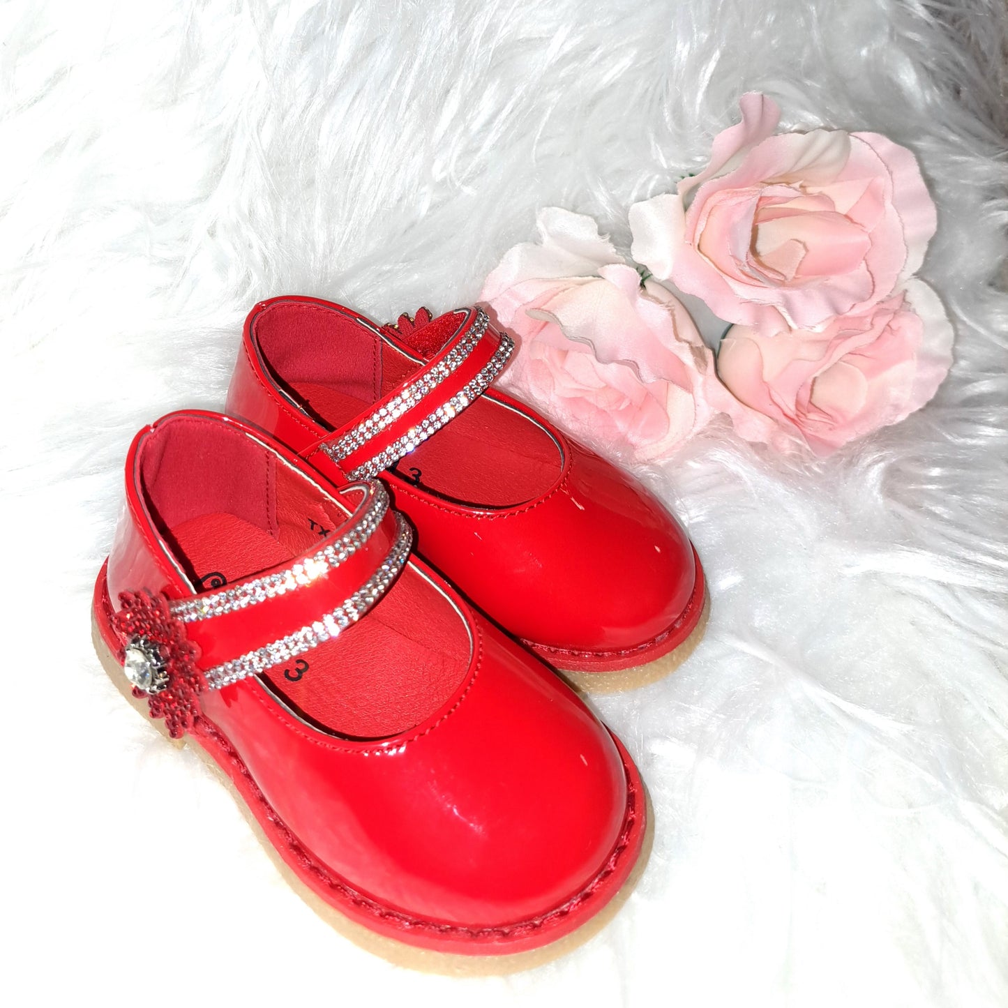 Spanish Style Diamonte Patent Shoes