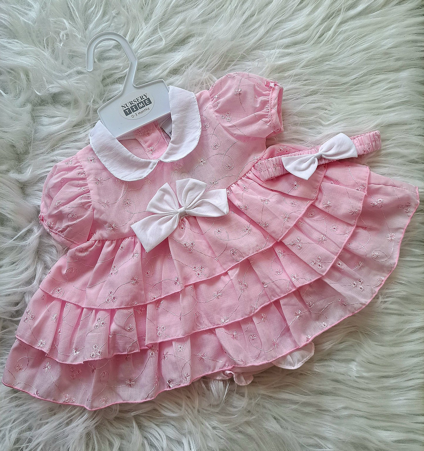 Angliase Pink and White Frilly Dress