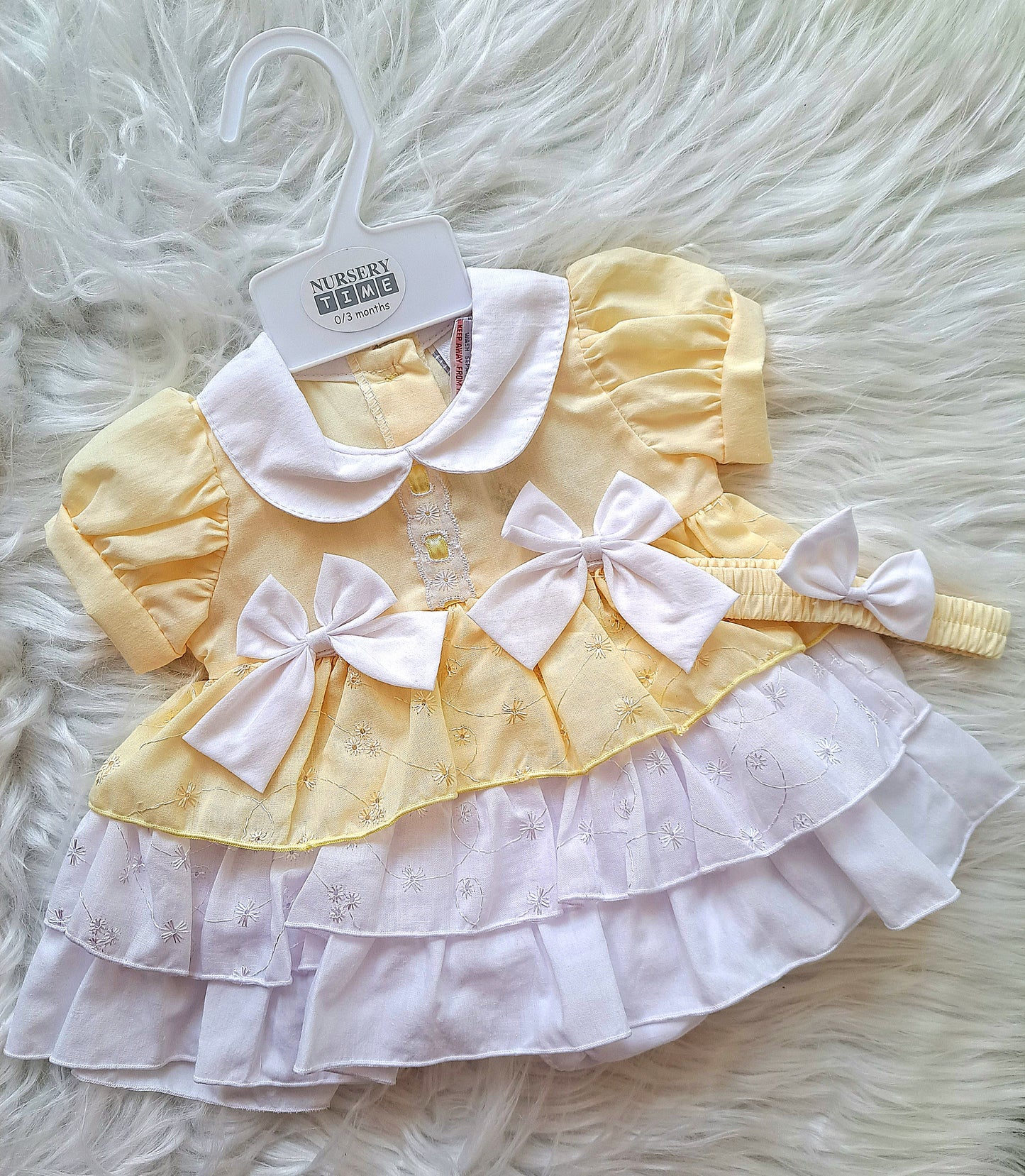 Angliase Yellow and White Dress