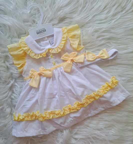 Lemon and White Dress