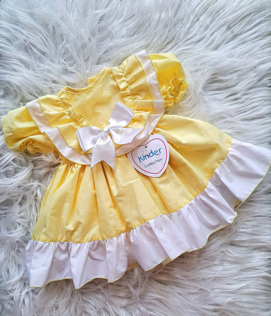 Elegant Lemon and White Dress