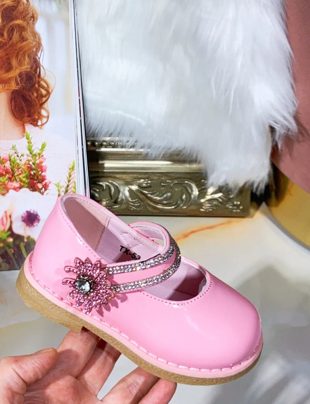 Spanish Style Diamonte Patent Shoes