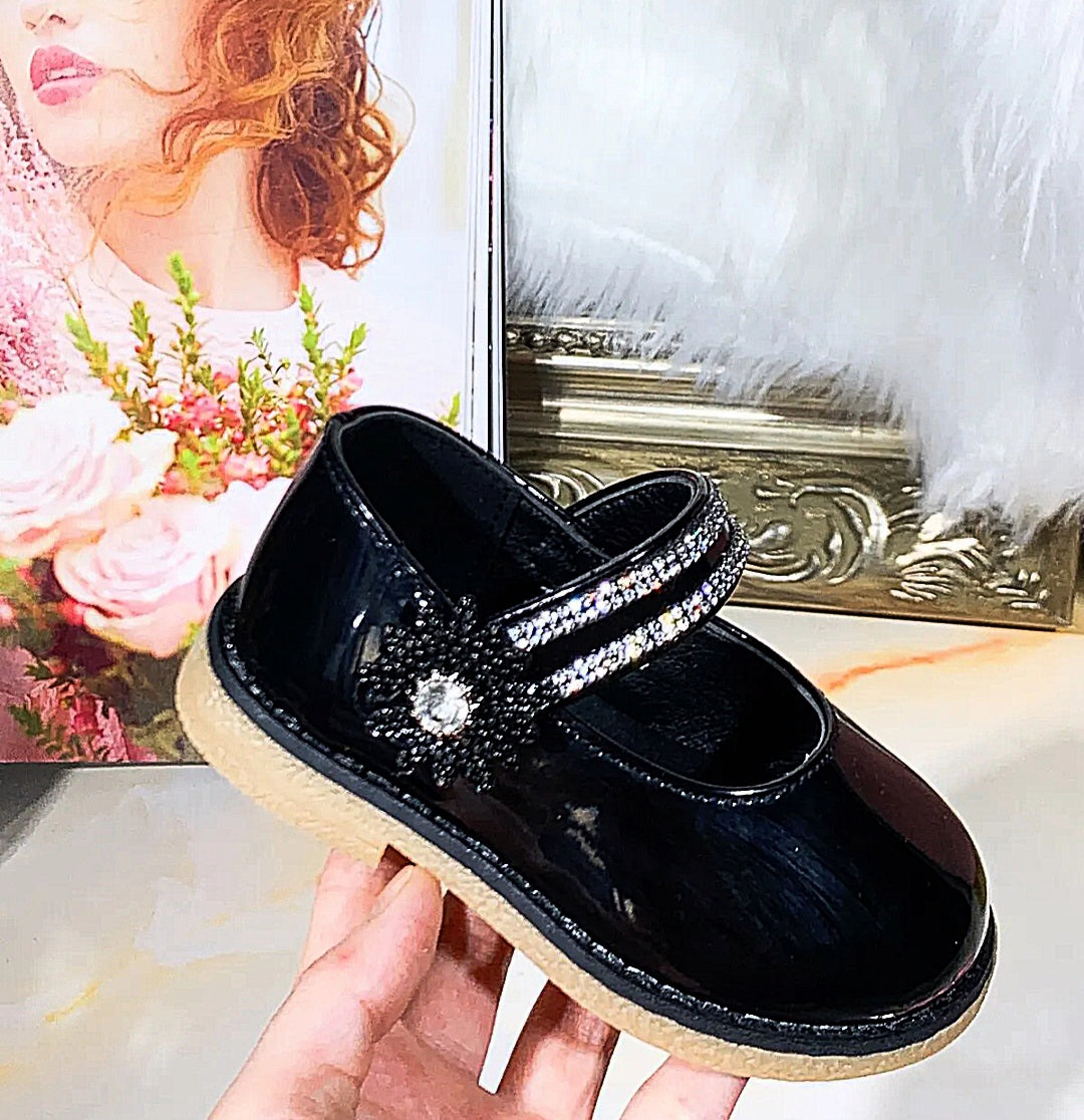 Spanish Style Diamonte Patent Shoes