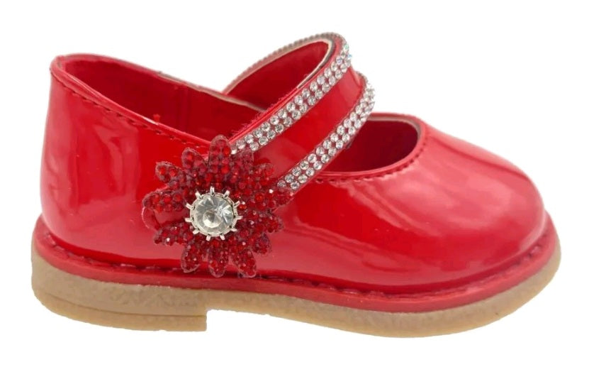 Spanish Style Diamonte Patent Shoes