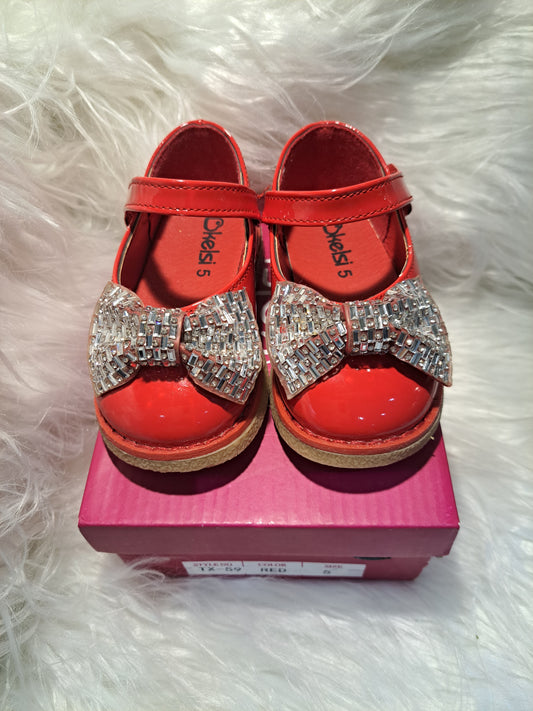 Patent Diamante Bow Shoes